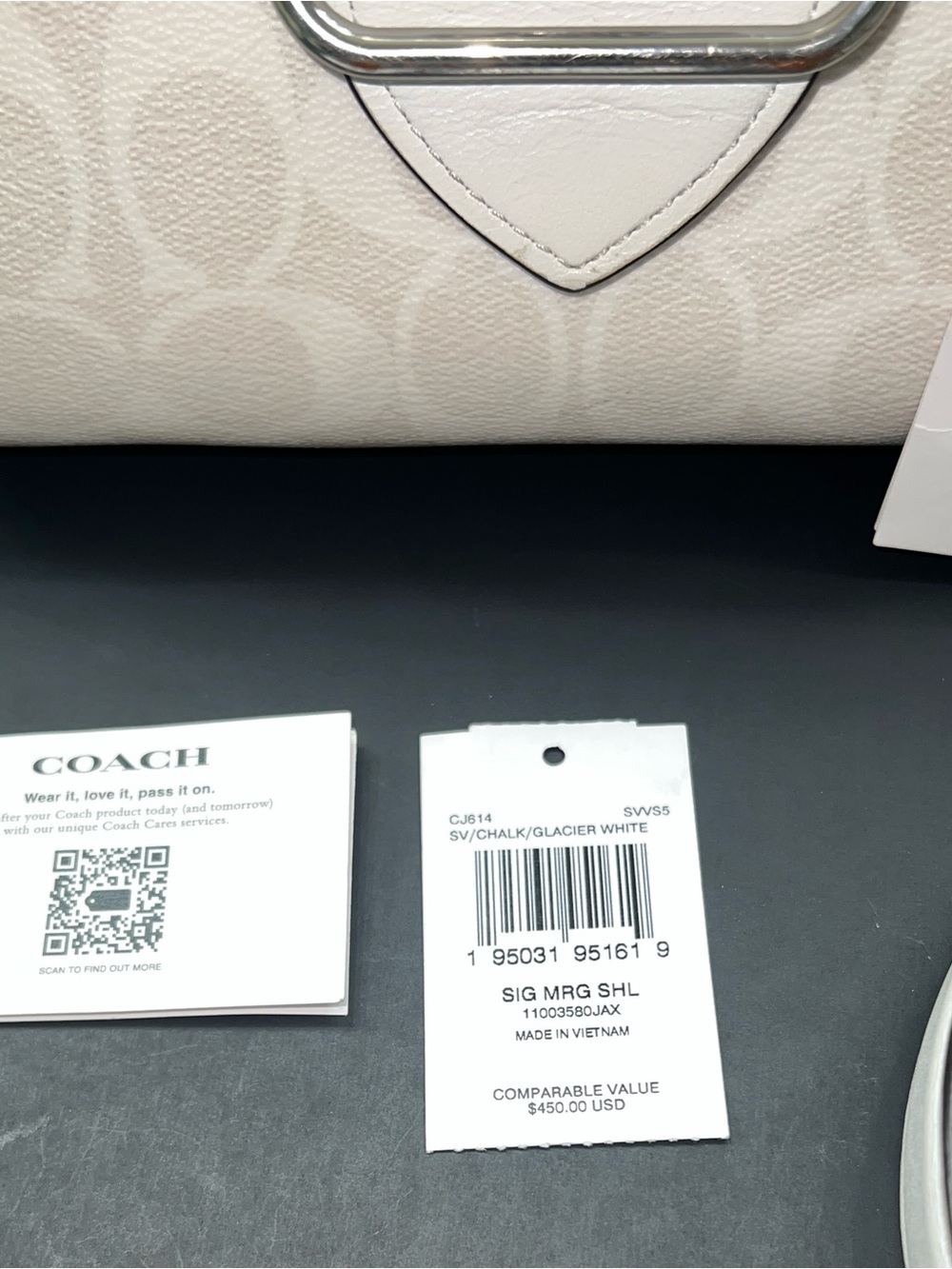 NWT Coach Small Morgan Satchel Top Handle Crossbody
Signature White Silver - Picture 2 of 12